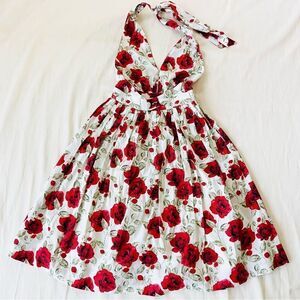 Hearts and Found Womens Dress Halter Open Back Floral Fashion Summer Rose XS NWT